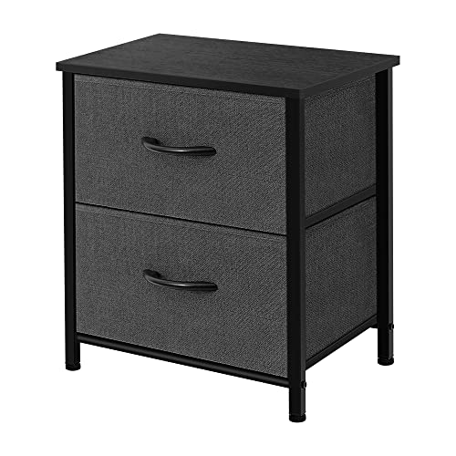 ACCVER Nightstand with 2 Fabric Drawers, Small Dresser, Side Table, End Table, Bedside Table, Night Stands, Small Nightstand, Bedroom