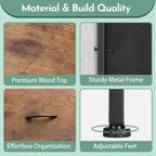 ACCVER 10-Drawer Fabric Dresser with Wood Top & Metal Frame, Closet and Chest for Bedroom, Clothes Storage Organizer, for Living Room, Apartment,Brown