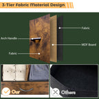 LIFERECORD 12 Drawers Dresser, Fabric Closet Chests Storage Organizer Tower with Wooden Top Metal Frame for Bedroom Living Room Hallway Entryway, Brown