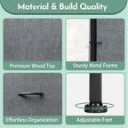 ACCVER 13-Drawer Fabric Dresser with Wood Top & Metal Frame, Closet and Chest for Bedroom, Clothes Storage Organizer, for Living Room, Apartment,Grey