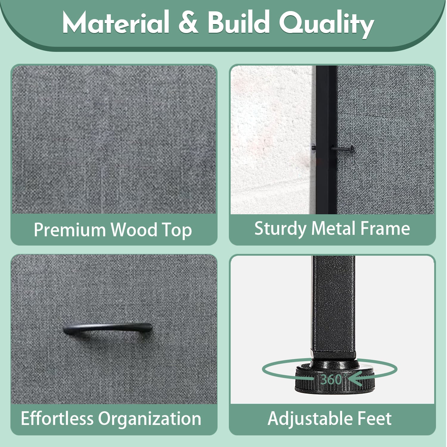 ACCVER 13-Drawer Fabric Dresser with Wood Top & Metal Frame, Closet and Chest for Bedroom, Clothes Storage Organizer, for Living Room, Apartment,Grey