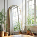 ACCVER 16"x60" Full Length Mirror - Classic Standing Mirror, Durable Aluminum Frame & Tempered Glass, Lean-to or Wall Mount for Bedroom/Dressing Room/Living Room, Arhced, Gold