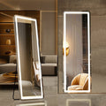 ACCVER 26"x71" Full Length Standing Mirror w/LED Lights - 3 Color Modes, Durable Aluminum Frame & Tempered Glass, Lean-to or Wall Mount for Bedroom/Dressing Room/Living Room, Rectangle