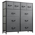 ACCVER Dresser for Bedroom 10 Storage drawer, Fabric Closet Chests Organizer Tower with Wooden Top Metal Frame for Living Room Hallway Entryway