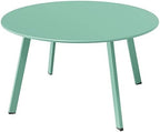 ACCVER 28 Inch Round Outdoor Coffee Table - Weatherproof Steel Patio Side Table for Deck, Backyard Outdoor & Indoor Use, Mint Green