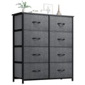 ACCVER Dresser for Bedroom 8 Storage drawer, Fabric Closet Chests Organizer Tower with Wooden Top Metal Frame for Living Room Hallway Entryway