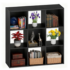 LIFERECORD 9 Cube Storage Organizer, 11x11 Cube Bookshelf with 5 Removable Back Panels, Open Cube Shelf for Living Room, Bedroom, Home Office, Kids Room, 35.9" L x 11.6" W x 35.2" H Black