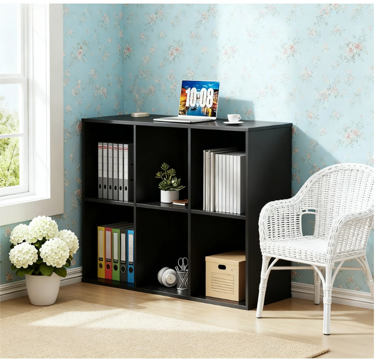 LIFERECORD 6 Cube Storage Organizer, 11x11 Cube Bookshelf with 3 Removable Back Panels, Open Cube Shelf for Living Room, Bedroom, Home Office, Kids Room, 35.9" L x 11.6" W x 23.2" H Black