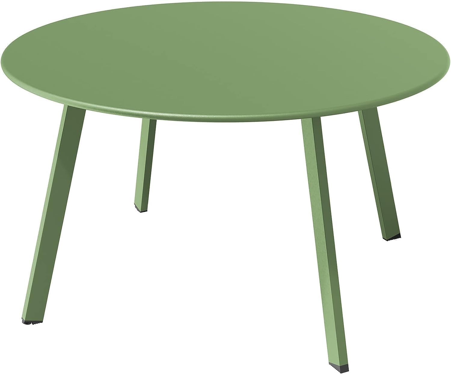 ACCVER 28 Inch Round Outdoor Coffee Table - Weatherproof Steel Patio Side Table for Deck, Backyard Outdoor & Indoor Use, Green