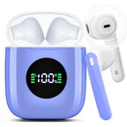 Wireless Headphones with 40Hrs Battery Life, Deep Bass, Wireless Charging Case, LED Display, Waterproof Mic - For Phone, Tablet, TV
