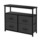 ACCVER Dresser for Bedroom TV Stand with Storage Entertainment Center Dresser with 4 Fabric Drawers with Open Storage Shelf for Bedroom Living Room Hallway