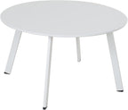 ACCVER 28 Inch Round Outdoor Coffee Table - Weatherproof Steel Patio Side Table for Deck, Backyard Outdoor & Indoor Use, White