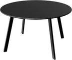 ACCVER 28 Inch Round Outdoor Coffee Table - Weatherproof Steel Patio Side Table for Deck, Backyard Outdoor & Indoor Use, Black