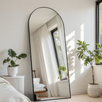 ACCVER 21"x64" Full Length Mirror - Classic Standing Mirror, Durable Aluminum Frame & Tempered Glass, Lean-to or Wall Mount for Bedroom/Dressing Room/Living Room, Arhced, Black