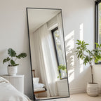 ACCVER 21"x64" Full Length Mirror - Classic Standing Mirror, Durable Aluminum Frame & Tempered Glass, Lean-to or Wall Mount for Bedroom/Dressing Room/Living Room, Rectangle, Black