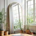 ACCVER 26"x71" Full Length Mirror - Classic Standing Mirror, Durable Aluminum Frame & Tempered Glass, Lean-to or Wall Mount for Bedroom/Dressing Room/Living Room, Arhced, Gold