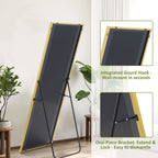 ACCVER  26"x71" Full Length Mirror - Classic Standing Mirror, Durable Aluminum Frame & Tempered Glass, Lean-to or Wall Mount for Bedroom/Dressing Room/Living Room, Rectangle, Gold