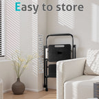 LIFERECORD Heavy Duty 800lbs 2-Step Folding Ladder, Sturdy Steel Step Stool with Wide Anti-Slip Pedals, Lightweight Portable Ladder for Home, Kitchen, Garage