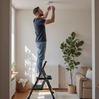 LIFERECORD Heavy Duty 800lbs 2-Step Folding Ladder, Sturdy Steel Step Stool with Wide Anti-Slip Pedals, Lightweight Portable Ladder for Home, Kitchen, Garage