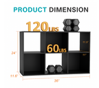 LIFERECORD 6 Cube Storage Organizer, 11x11 Cube Bookshelf with 3 Removable Back Panels, Open Cube Shelf for Living Room, Bedroom, Home Office, Kids Room, 35.9" L x 11.6" W x 23.2" H Black