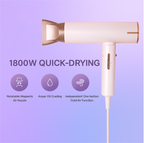 LIFERECORD High Speed Hair Dryer with 200 Million Negative Ions, Magnetic Nozzle, Cold Air & Argan Oil Coating, Lightweight Professional Blow Dryer for Fast Drying, Frizz Control, Home Salon Use