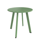 LIFERECORD Small Side Table – Indoor & Outdoor Steel Powder Coated Round Patio Table with Square Legs for Patio, Living Room, Bedroom, Green