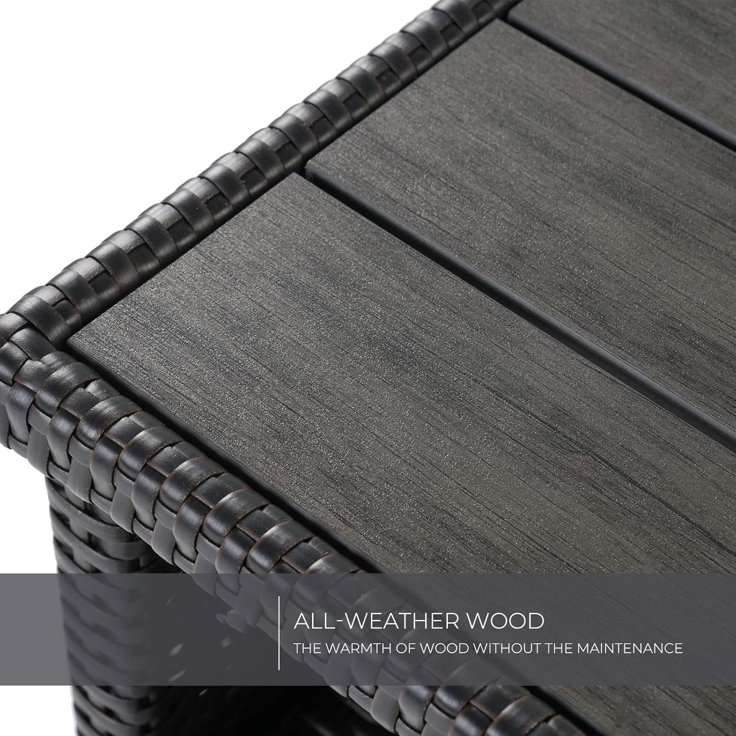 LIFERECORD Outdoor Waterproof Wicker Storage Cabinet, 2-Door Buffet Sideboard with Shelves, Rust-Proof Steel Frame, Patio Bar Table for Garden/Kitchen