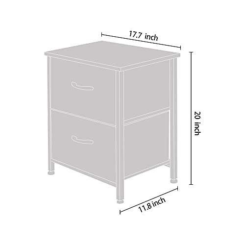 ACCVER Nightstand with 2 Fabric Drawers, Small Dresser, Side Table, End Table, Bedside Table, Night Stands, Small Nightstand, Bedroom