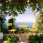 3-Piece Folding Bistro Set, 2 Chairs and 1 Table, Weather-Resistant Outdoor Indoor Conversation Set for Patio, Yard, Yellow