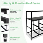 ACCVER 6-Drawer Dresser with Shelves, TV Stand with Fabric Drawers for Living Room, Closet and Chest for Bedroom & Apartment, Clothes Storage Organizer, Black