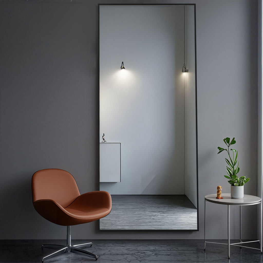 ACCVER 16"x60" Full Length Mirror - Classic Standing Mirror, Durable Aluminum Frame & Tempered Glass, Lean-to or Wall Mount for Bedroom/Dressing Room/Living Room, Rectangle, Black