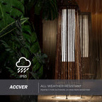 ACCVER Outdoor Floor Lamp 2-Pack, All-Weather Wicker Outdoor Solar Floor Lights, Waterproof, Dark Brown