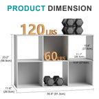 LIFERECORD 6 Cube Storage Organizer, 11x11 Cube Bookshelf with 3 Removable Back Panels, Open Cube Shelf for Living Room, Bedroom, Home Office, Kids Room, 35.9" L x 11.6" W x 23.2" H White