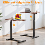 ACCVER Adjustable Overbed Table with Wheels for Hospital and Home Use, Rolling Laptop Desk and Mobile Standing Desk Portable Convenient Height, Brown