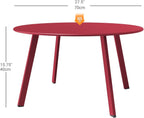 ACCVER 28 Inch Round Outdoor Coffee Table - Weatherproof Steel Patio Side Table for Deck, Backyard Outdoor & Indoor Use, Red