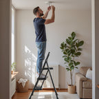 LIFERECORD Heavy Duty 800lbs 3-Step Folding Ladder, Sturdy Steel Step Stool with Wide Anti-Slip Pedals, Lightweight Portable Ladder for Home, Kitchen, Garage