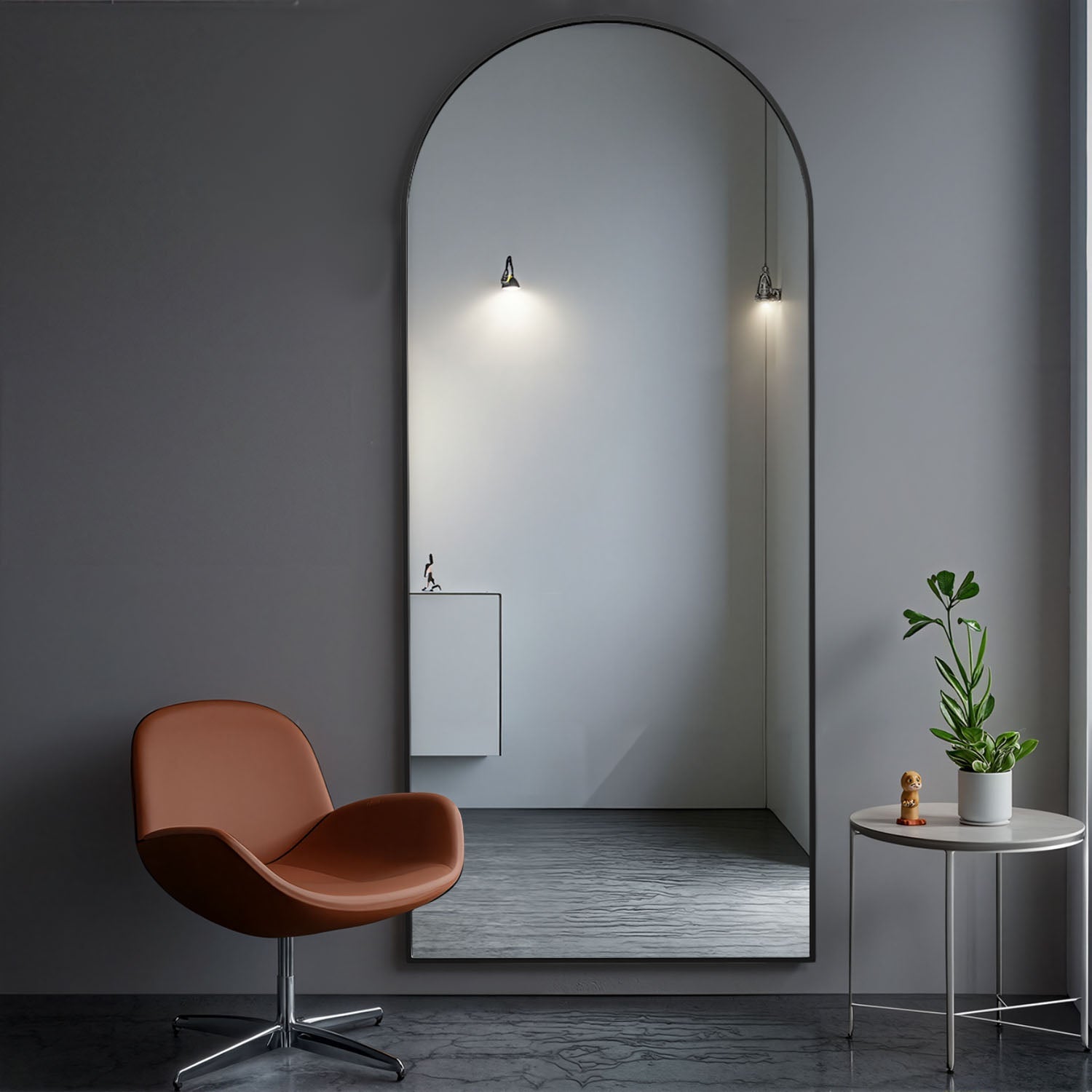 ACCVER 26"x71" Full Length Mirror - Classic Standing Mirror, Durable Aluminum Frame & Tempered Glass, Lean-to or Wall Mount for Bedroom/Dressing Room/Living Room, Arhced, Black