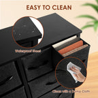 ACCVER Dresser for Bedroom 10 Storage drawer, Fabric Closet Chests Organizer Tower with Wooden Top Metal Frame for Living Room Hallway Entryway