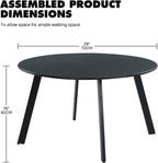 ACCVER 28 Inch Round Outdoor Coffee Table - Weatherproof Steel Patio Side Table for Deck, Backyard Outdoor & Indoor Use, Black
