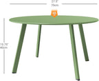ACCVER 28 Inch Round Outdoor Coffee Table - Weatherproof Steel Patio Side Table for Deck, Backyard Outdoor & Indoor Use, Green