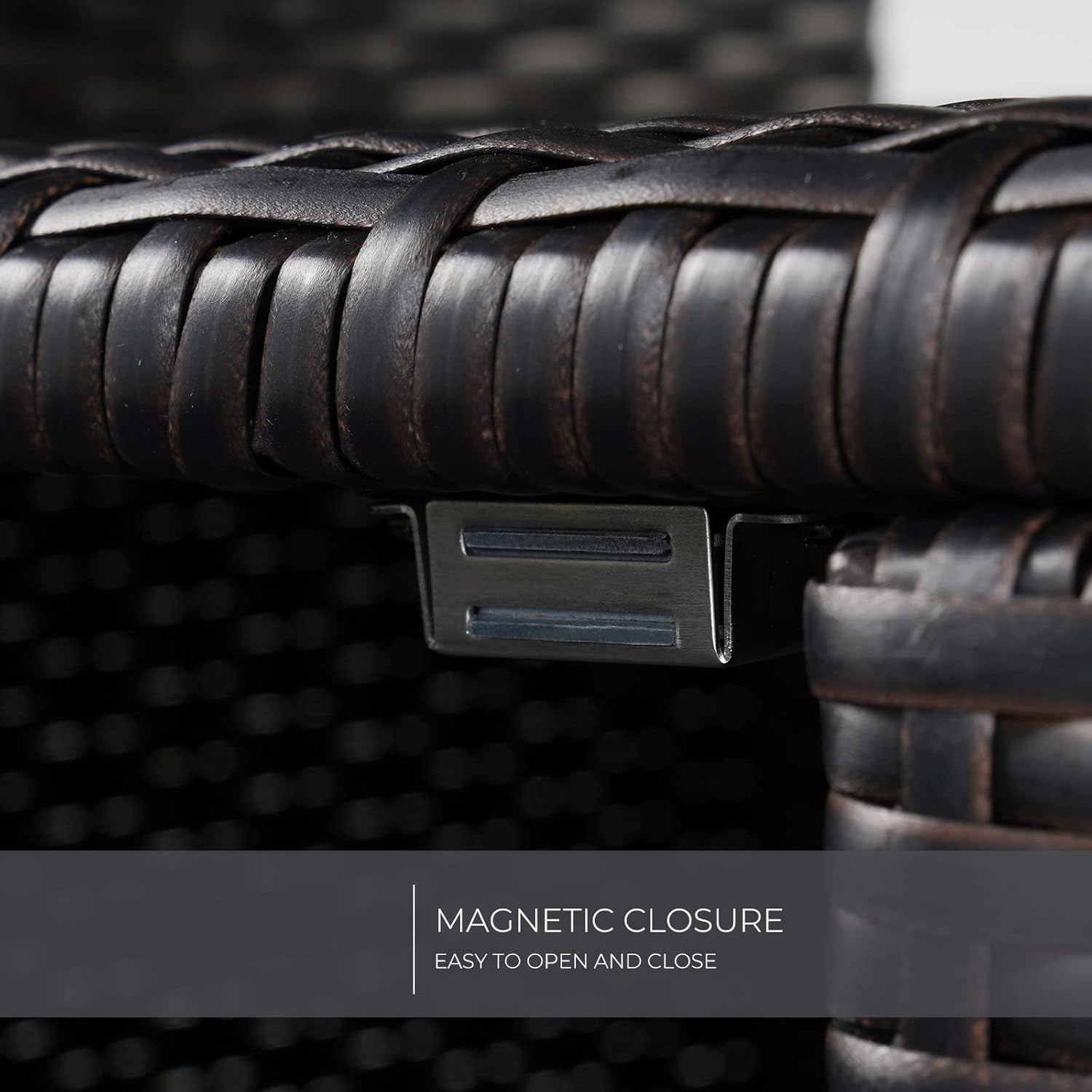 LIFERECORD Outdoor Waterproof Wicker Storage Cabinet, 2-Door Buffet Sideboard with Shelves, Rust-Proof Steel Frame, Patio Bar Table for Garden/Kitchen