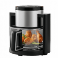 4.5 QT Air Fryer with 360° Viewing Glass Pot, 10-in-1 Digital Touchscreen, Dishwasher Safe Basket, Oil Free, Black