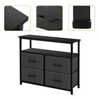 ACCVER Dresser for Bedroom TV Stand with Storage Entertainment Center Dresser with 4 Fabric Drawers with Open Storage Shelf for Bedroom Living Room Hallway