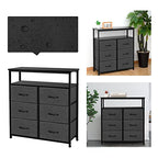 ACCVER Dresser for Bedroom TV Stand with Storage Entertainment Center Dresser with 6 Fabric Drawers with Open Storage Shelf for Bedroom Living Room Hallway