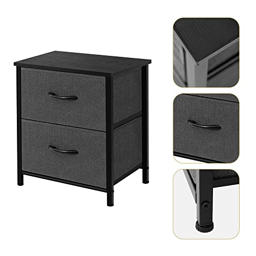 ACCVER Nightstand with 2 Fabric Drawers, Small Dresser, Side Table, End Table, Bedside Table, Night Stands, Small Nightstand, Bedroom