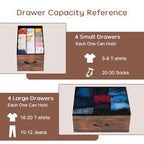 ACCVER Dresser for Bedroom 8 Storage drawer, Fabric Closet Chests Organizer Tower with Wooden Top Metal Frame for Living Room Hallway Entryway