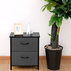 ACCVER Nightstand with 2 Fabric Drawers, Small Dresser, Side Table, End Table, Bedside Table, Night Stands, Small Nightstand, Bedroom