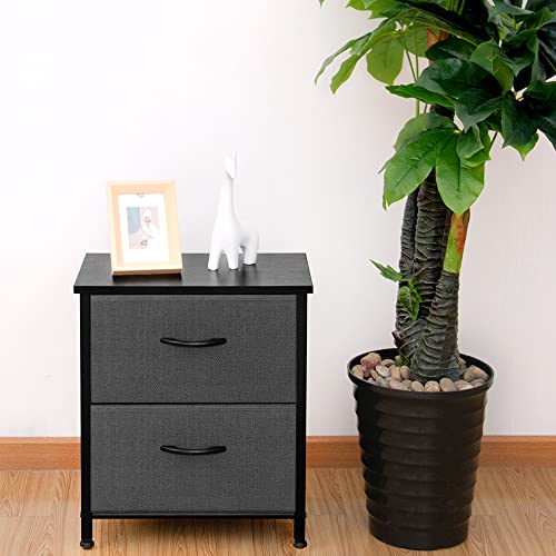 ACCVER Nightstand with 2 Fabric Drawers, Small Dresser, Side Table, End Table, Bedside Table, Night Stands, Small Nightstand, Bedroom