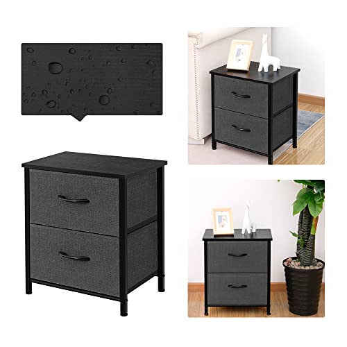 ACCVER Nightstand with 2 Fabric Drawers, Small Dresser, Side Table, End Table, Bedside Table, Night Stands, Small Nightstand, Bedroom
