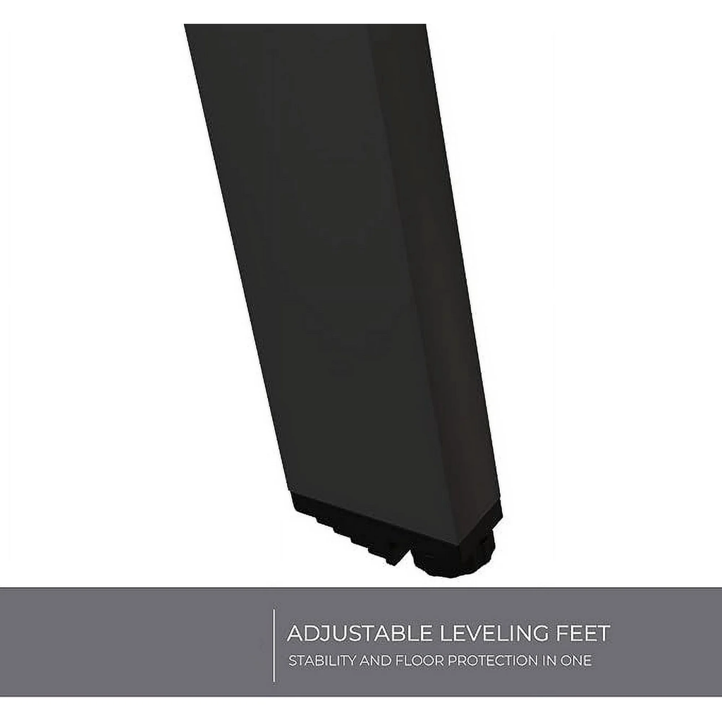 LIFERECORD Small Side Table – Indoor & Outdoor Steel Powder Coated Round Patio Table with Square Legs for Patio, Living Room, Bedroom, Black